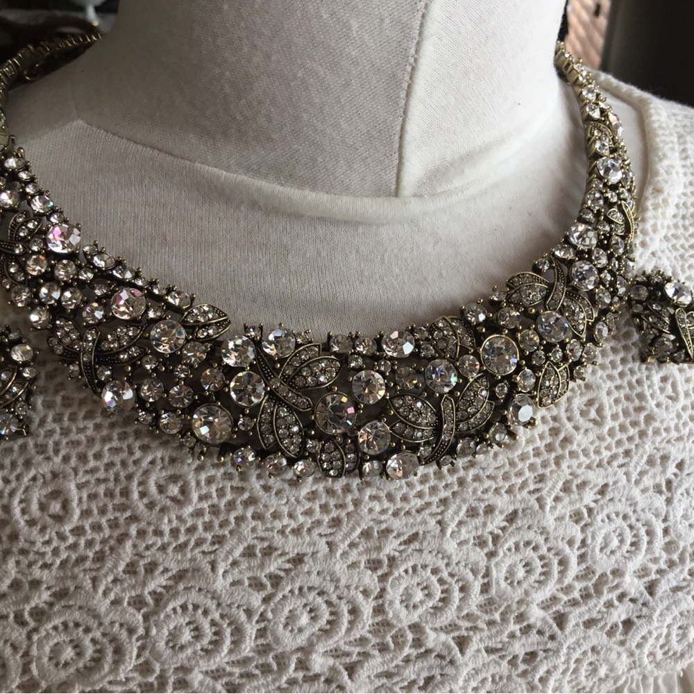 Gold and Silver Crystal Cluster Necklace HEIDI DAUS